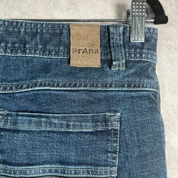 Prana Jeans Mens Size 32X32 Blue Dark Wash Denim Skinny Slim Fit Stretch Casual - Picture 4 of 10